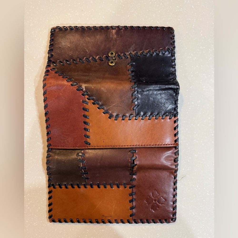 Patricia Nash Brown Patchwork Leather Wallet - image 3